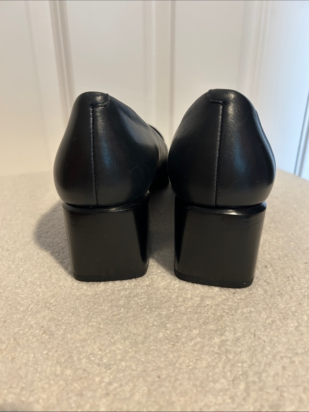 Caressa Classic Black Block-Heel Women’s Loafers Size 8 - Picture 4 of 8